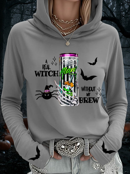 Femmes de sorcières Brew Alani Funny Halloween Casual Hooded Top