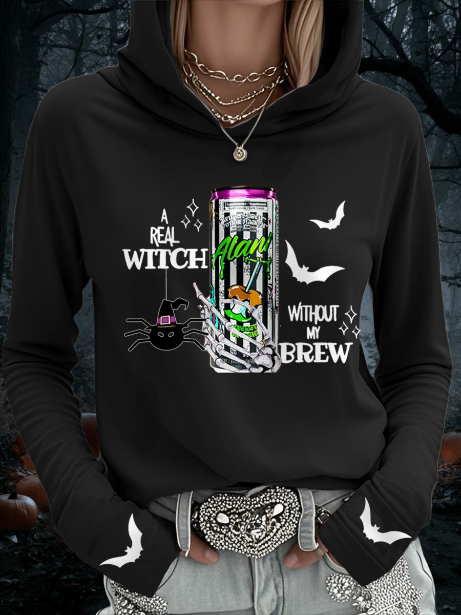 Femmes de sorcières Brew Alani Funny Halloween Casual Hooded Top