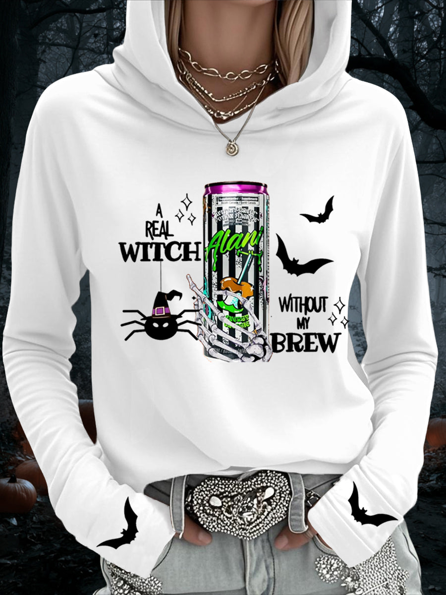 Femmes de sorcières Brew Alani Funny Halloween Casual Hooded Top