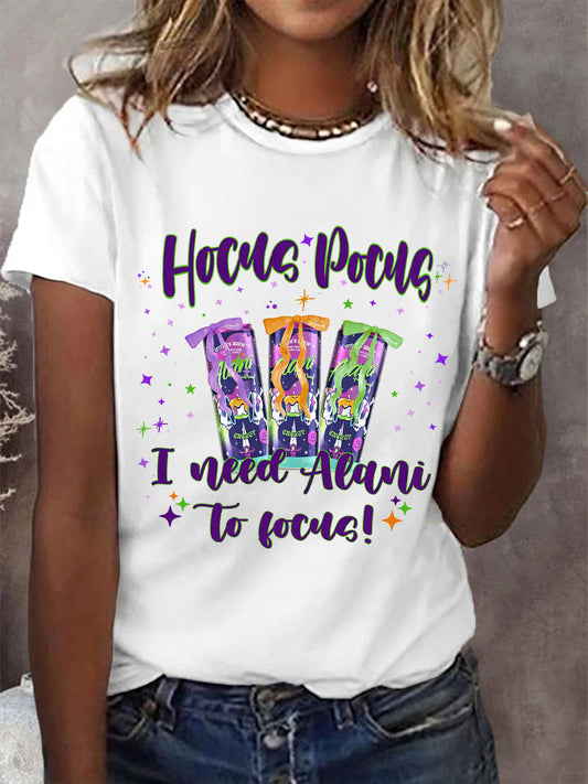 T-shirt décontracté Hocus Pocus I Need Alani To Focus pour femme