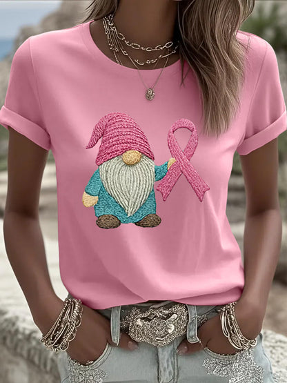 T-shirt rose de conscience de cancer du sein de ruban des femmes
