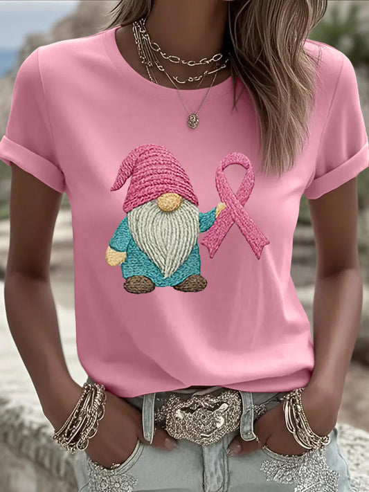 T-shirt rose de conscience de cancer du sein de ruban des femmes