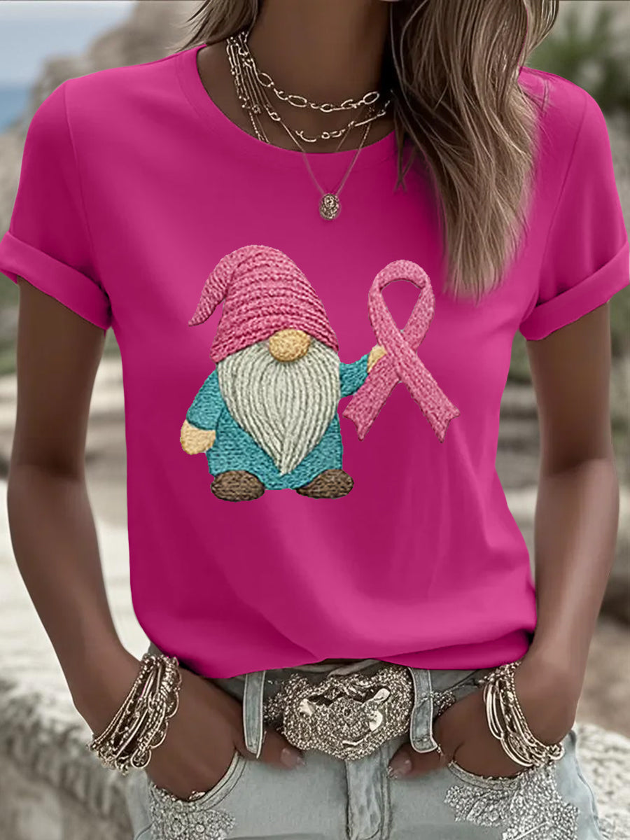 T-shirt rose de conscience de cancer du sein de ruban des femmes