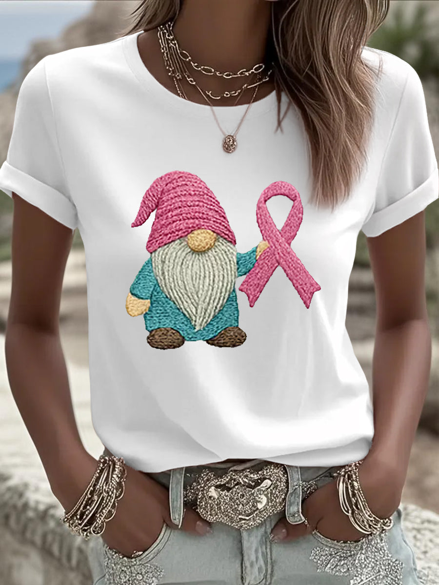 T-shirt rose de conscience de cancer du sein de ruban des femmes