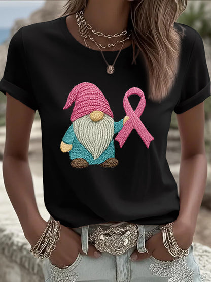 T-shirt rose de conscience de cancer du sein de ruban des femmes