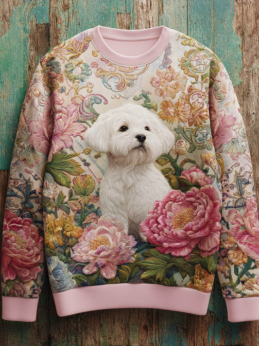 Sweat-shirt décontracté à imprimé vintage pour femmes