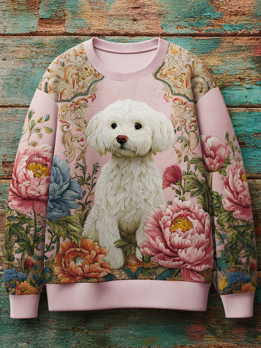 Sweat-shirt décontracté à imprimé vintage pour femmes