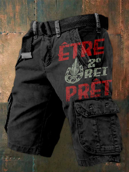 Homme Français Militaire Thème Cargo Shorts