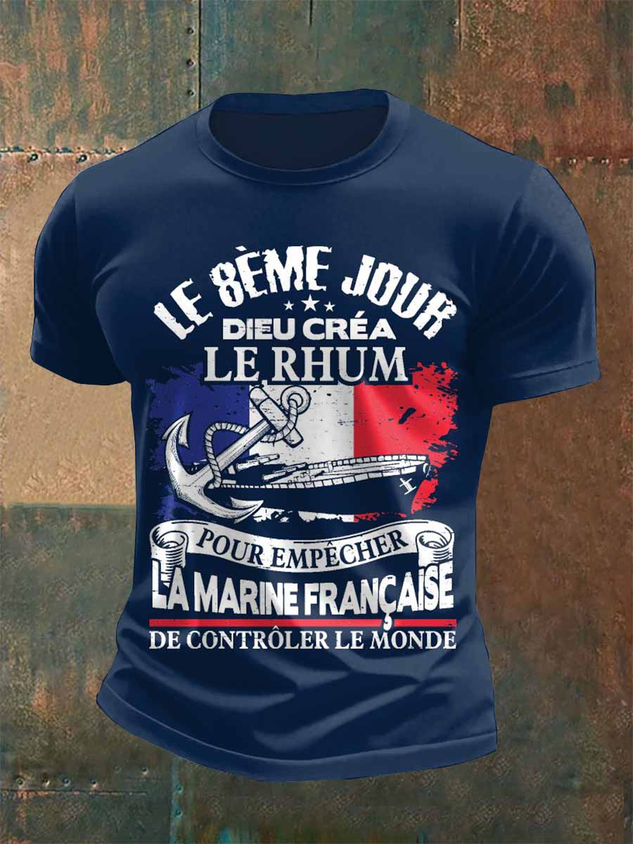 T-Shirt Homme Vintage Imprimé Français