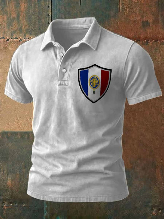 Polo Homme Vintage Imprimé Français