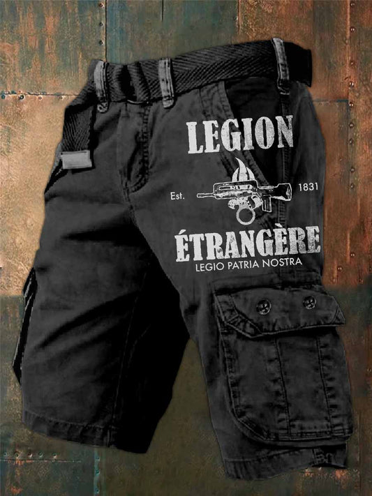 Homme Français Militaire Thème Cargo Shorts