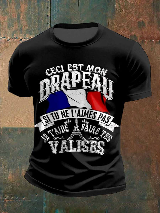 T-Shirt Homme Vintage Imprimé Français