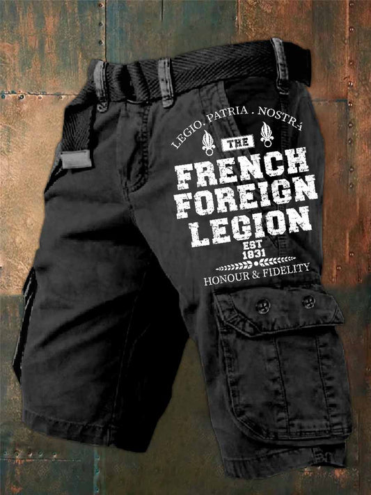 Homme Français Militaire Thème Cargo Shorts