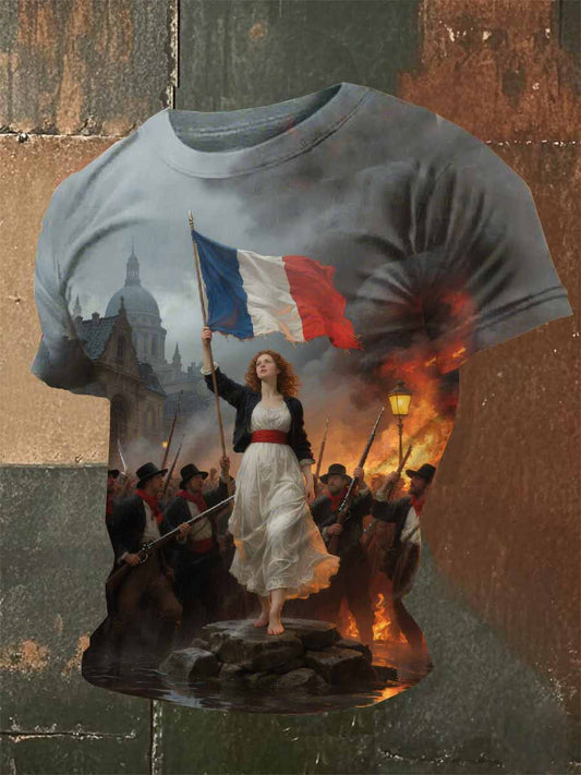 T-Shirt Casual Imprimé Vintage Pour Homme