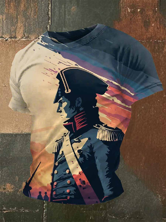 T-Shirt Casual Avec Imprimé Napoléon Vintage
