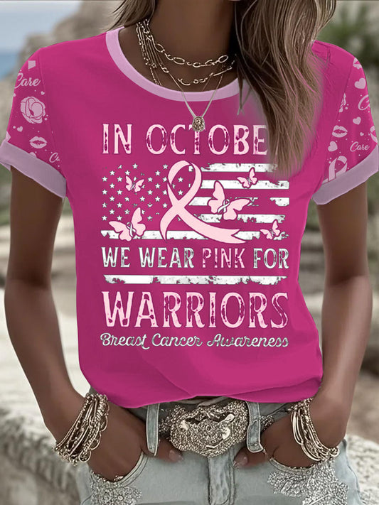 T-shirt imprimé du cancer du sein pour femmes