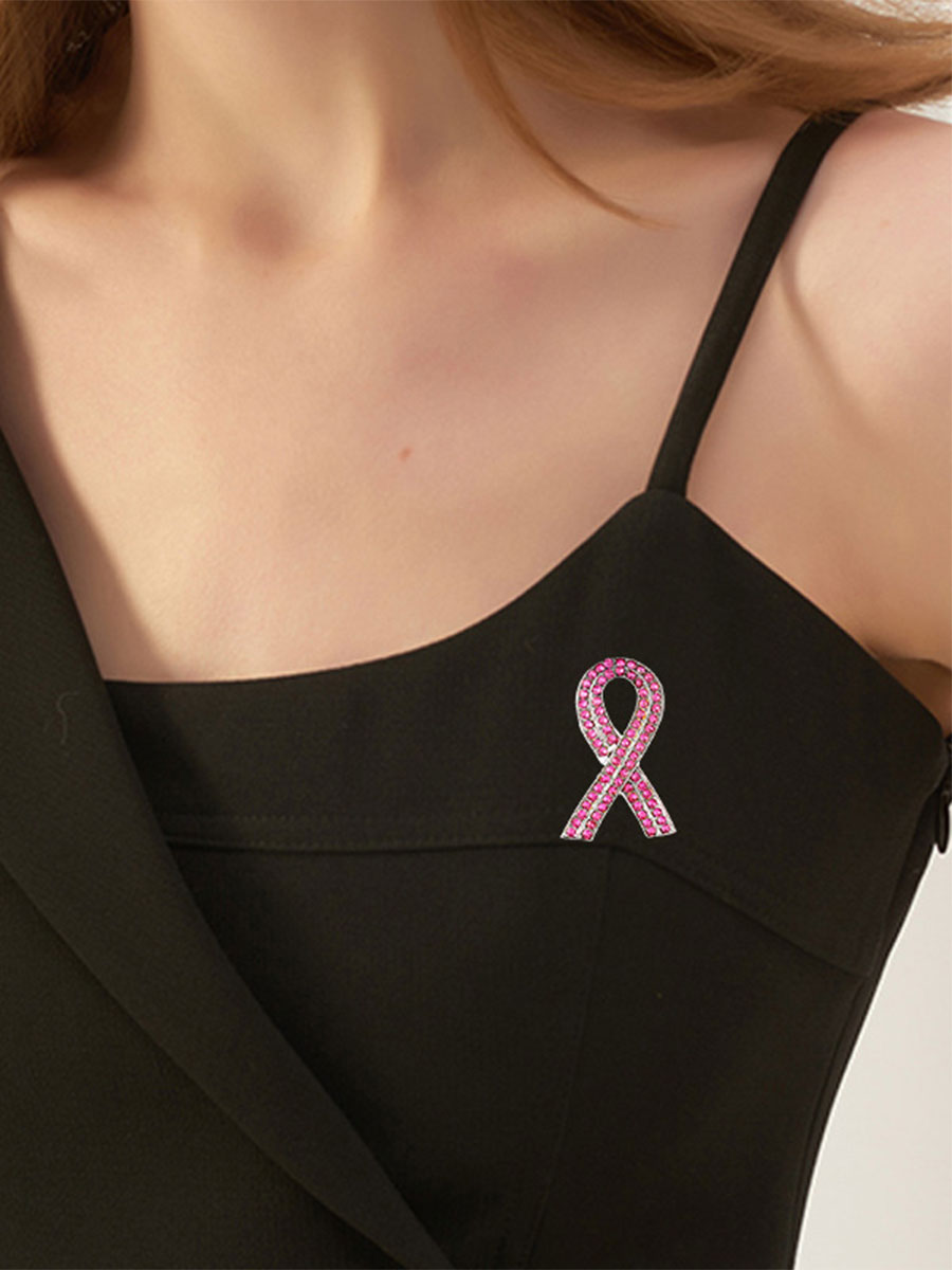 Broche rose cancer du sein pour femme