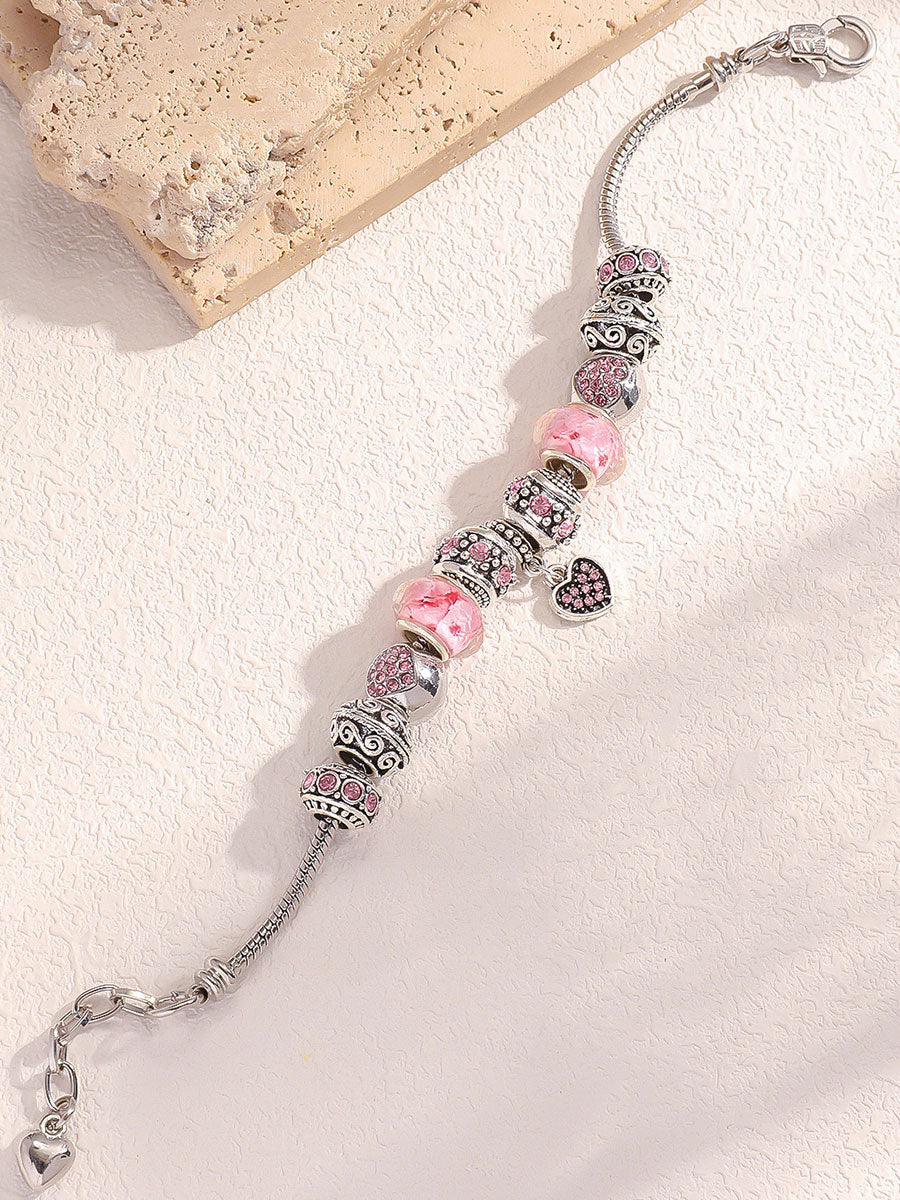 Bracelet femme cancer du sein rose