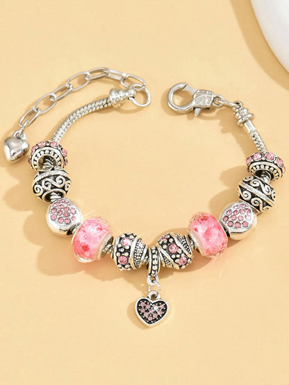 Bracelet femme cancer du sein rose