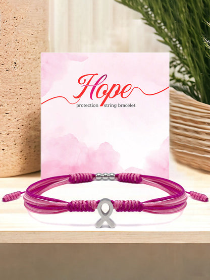 Bracelet femme cancer du sein rose