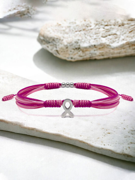 Bracelet femme cancer du sein rose
