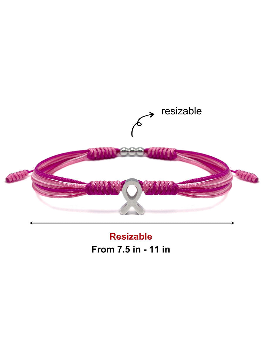 Bracelet femme cancer du sein rose