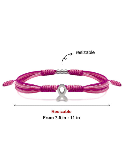 Bracelet femme cancer du sein rose