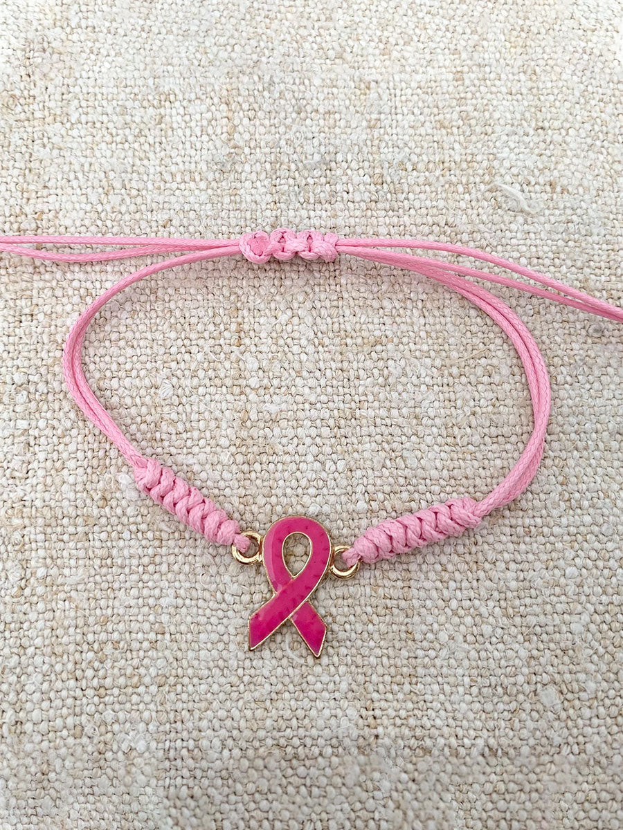 Bracelet Femme Rose Cancer Du Sein Ajustable