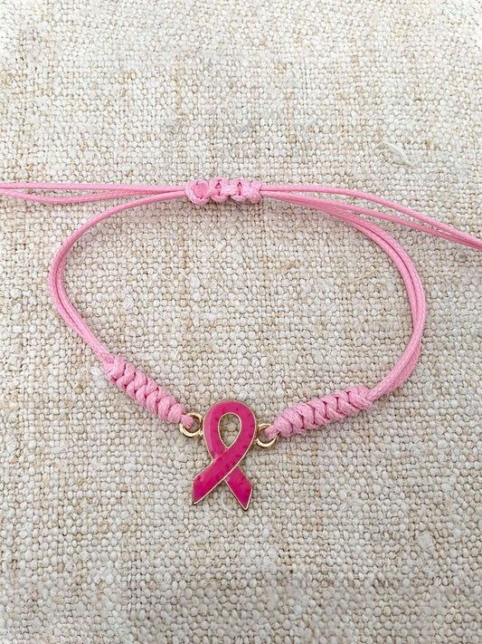 Bracelet Femme Rose Cancer Du Sein Ajustable