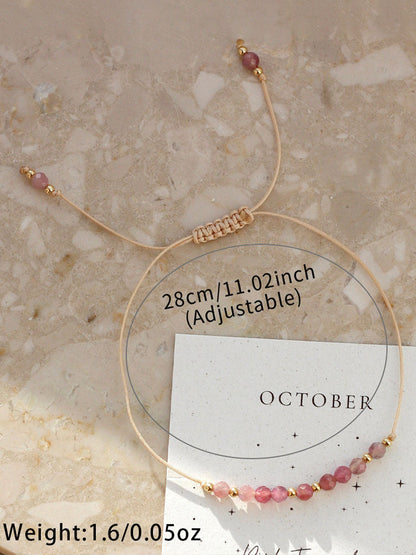 Bracelet Femme Rose Cancer Du Sein Ajustable