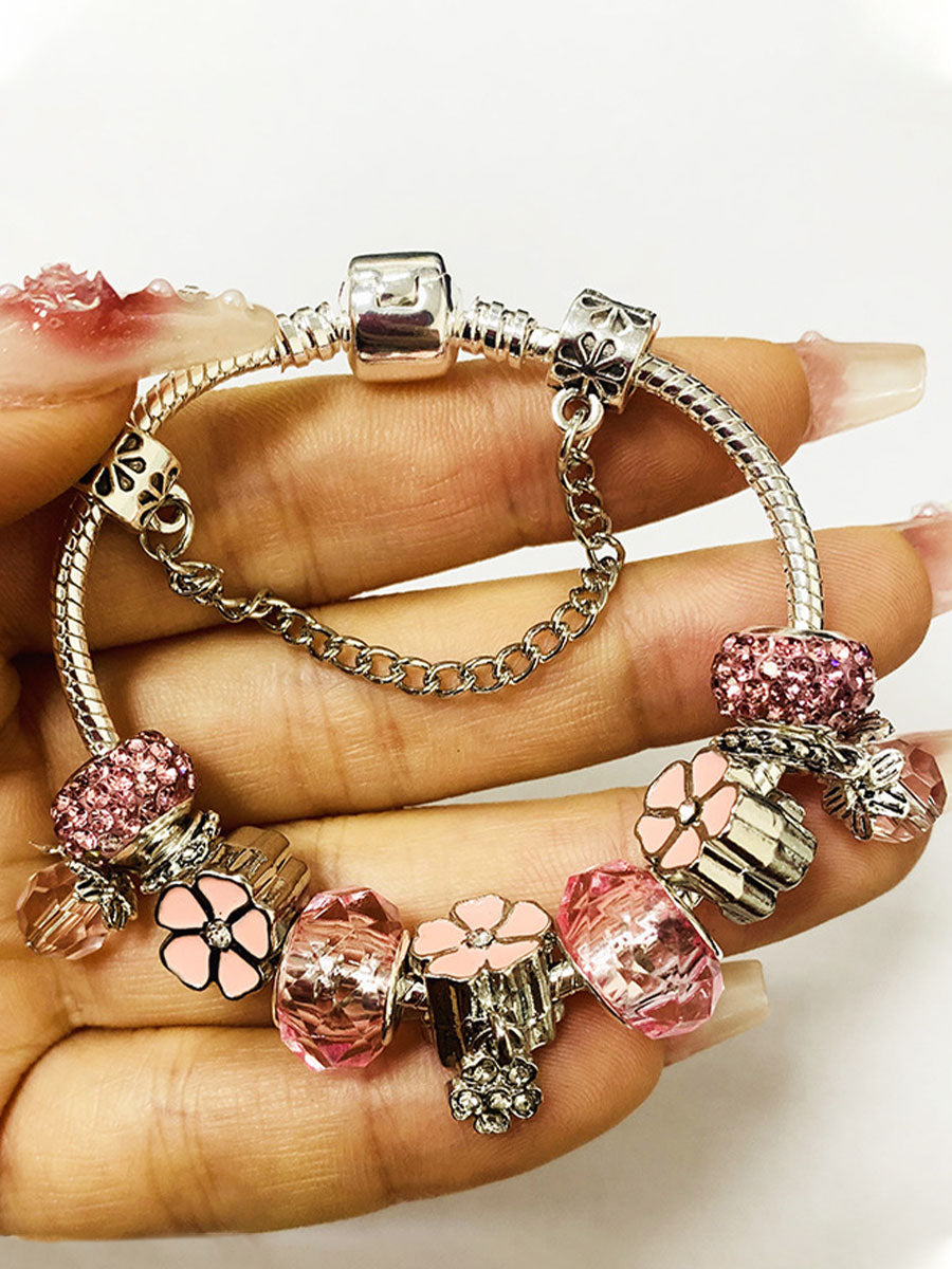 Bracelet femme cancer du sein rose
