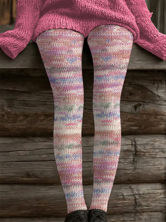 Leggings décontractés à rayures roses pour femmes