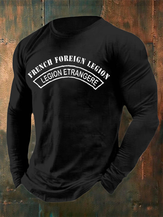Vintage Expat Régiment Imprimé Top Manches Longues