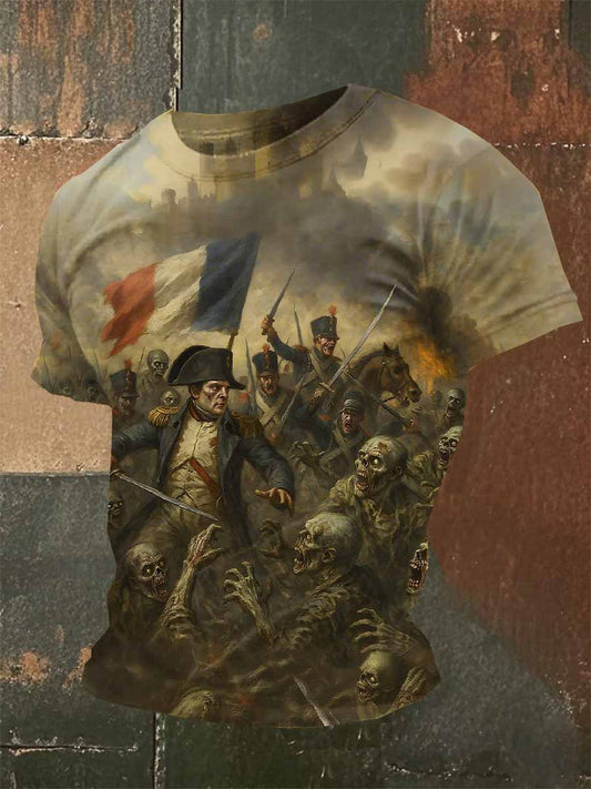 T-Shirt Casual Avec Imprimé Napoléon Vintage