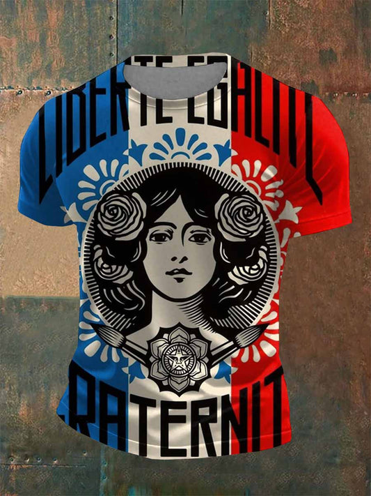 T-Shirt Décontracté Vintage Mariana Imprimé