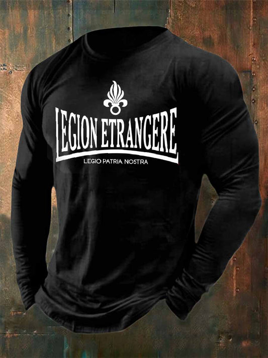 Vintage Expat Régiment Imprimé Top Manches Longues