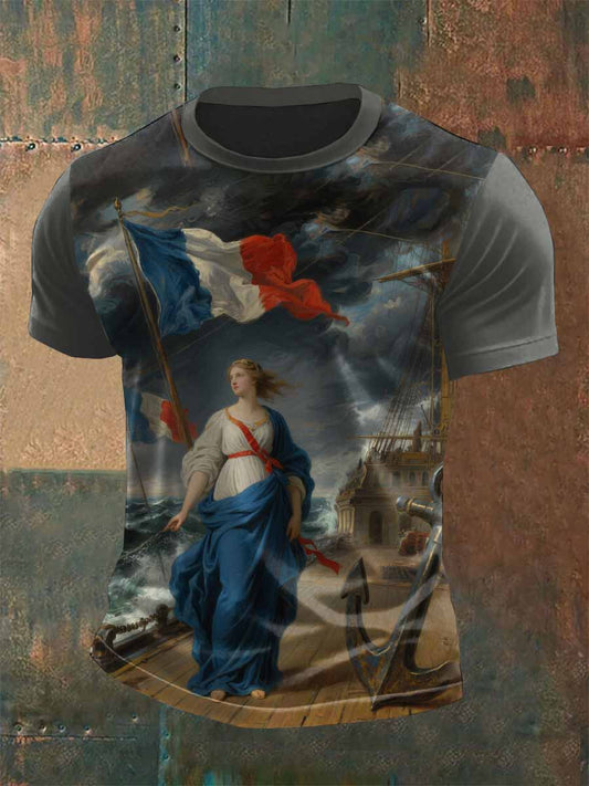 T-Shirt Décontracté Vintage Mariana Imprimé