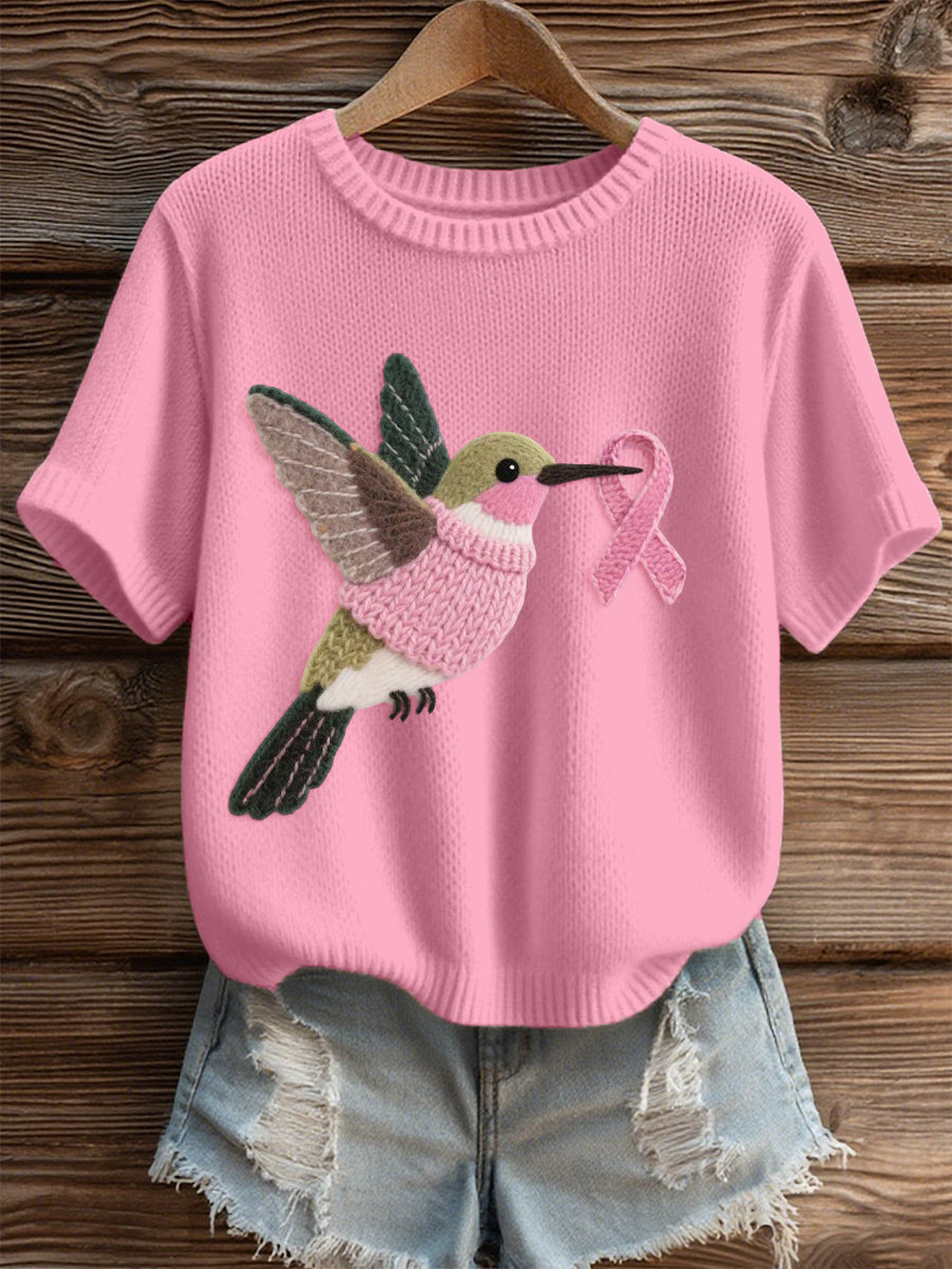 Motif Colibri Femme Feutre Art Cozy Tricot Haut