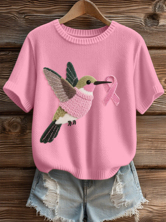 Motif Colibri Femme Feutre Art Cozy Tricot Haut