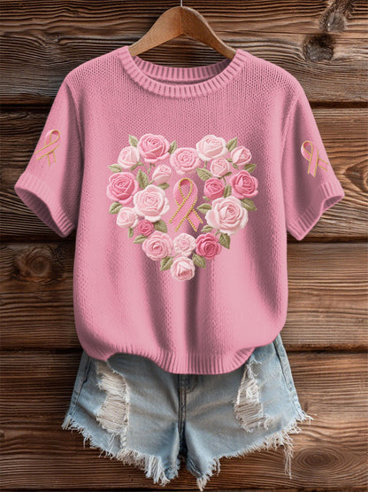 T-shirt Décontracté Femme Rose Imprimé Floral