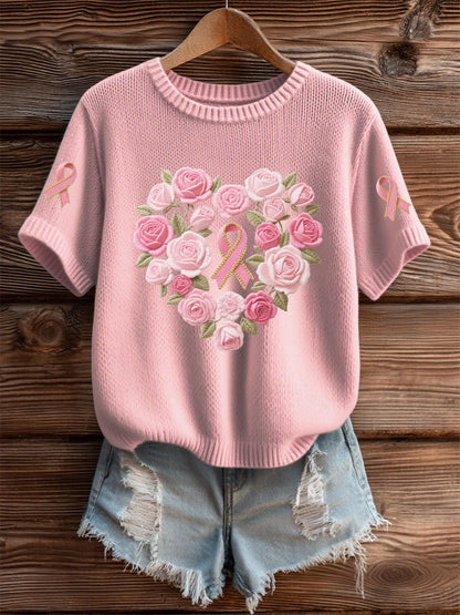 T-shirt Décontracté Femme Rose Imprimé Floral