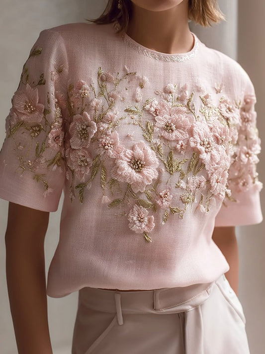 Tops à fleurs roses Breast Cancer Femme