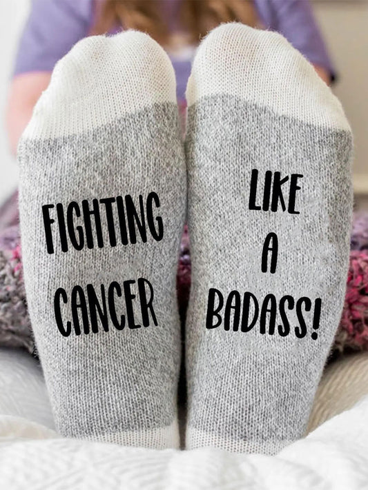 Combattre le cancer comme un badass chaussettes unisexes