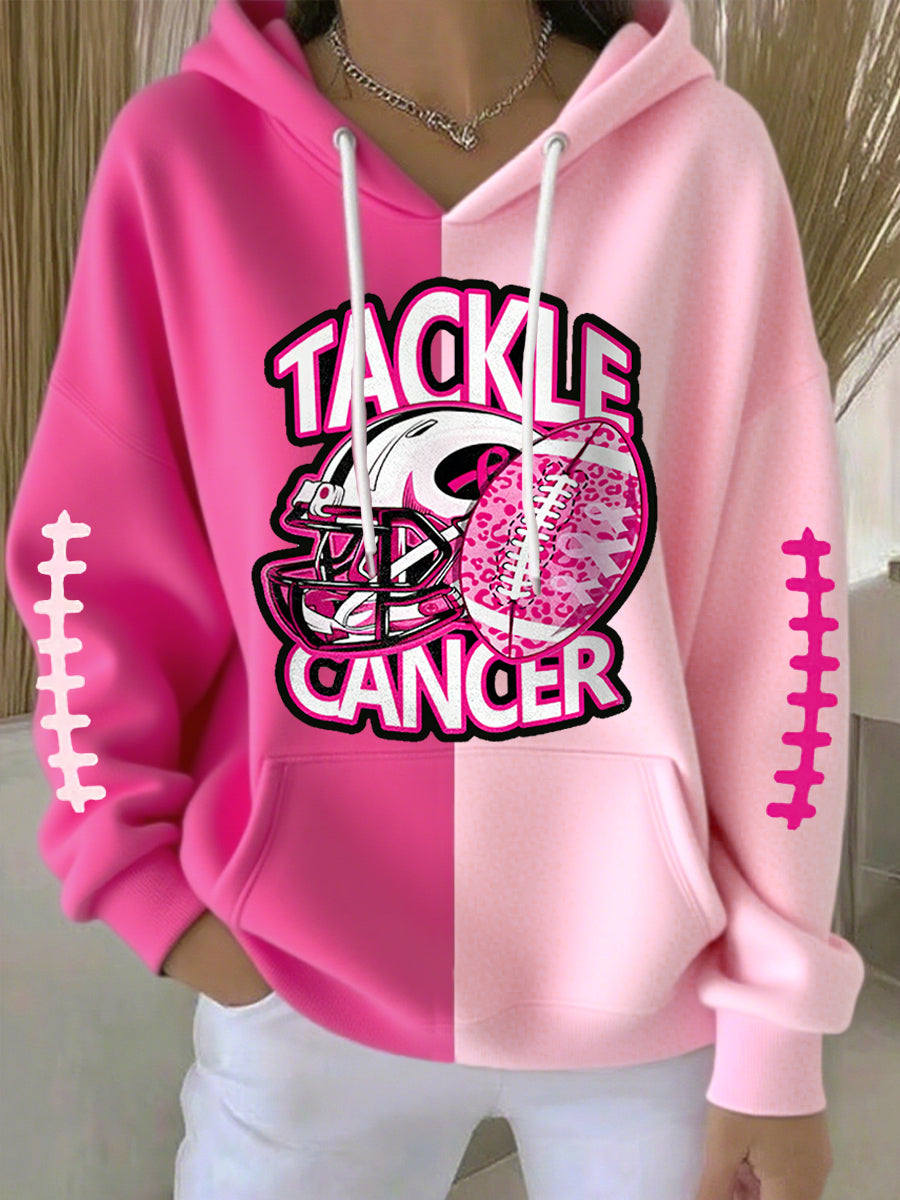 Femmes Tackle Breast Cancer Football Gameday Sensibilisation au cancer du sein Soutien Hoodie