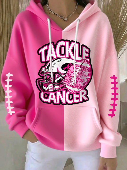Femmes Tackle Breast Cancer Football Gameday Sensibilisation au cancer du sein Soutien Hoodie