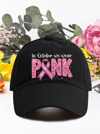 En octobre, nous portons des chapeaux neutres rose cancer du sein