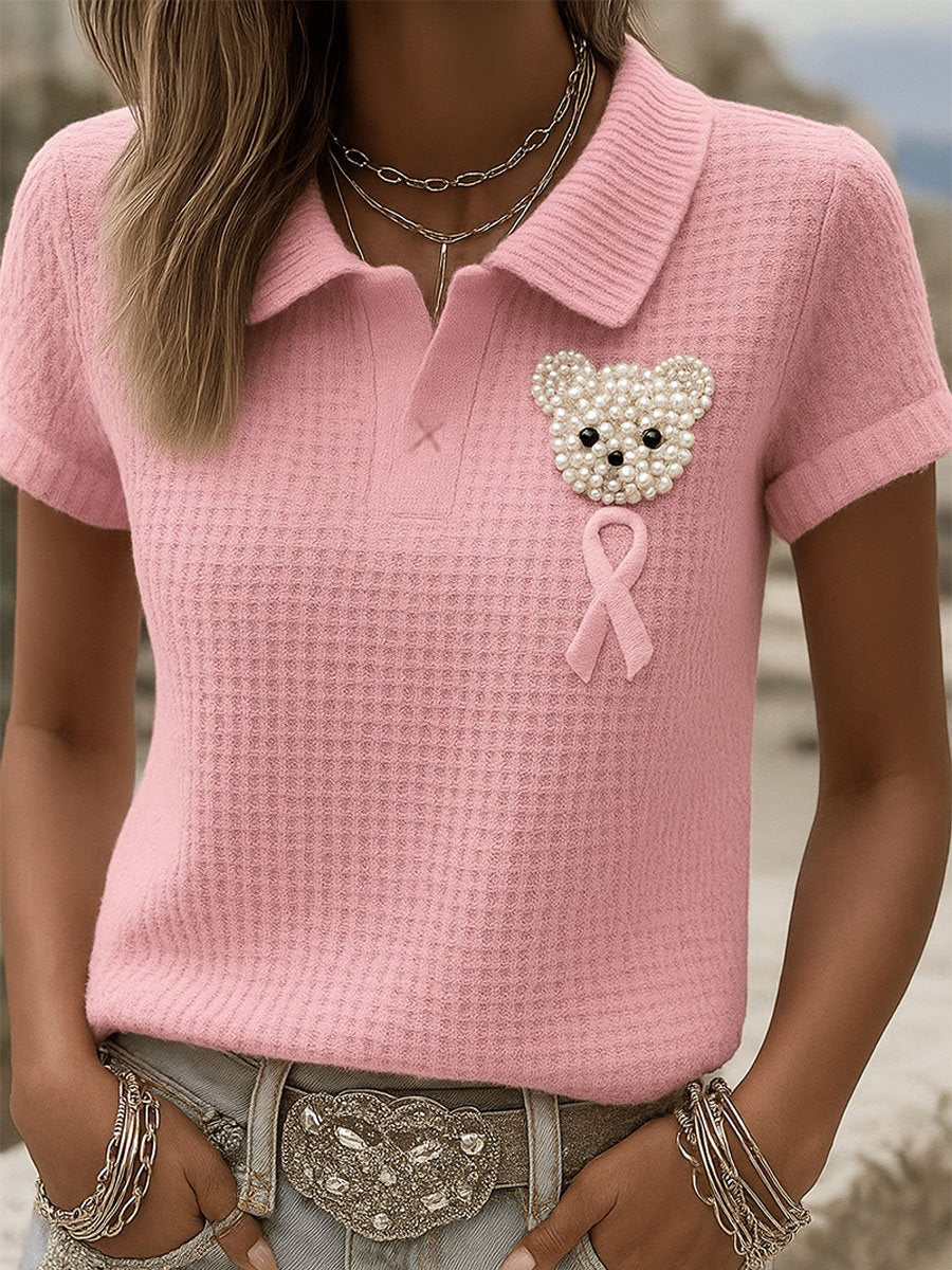 Chemise Breast Cancer Bear pour femme