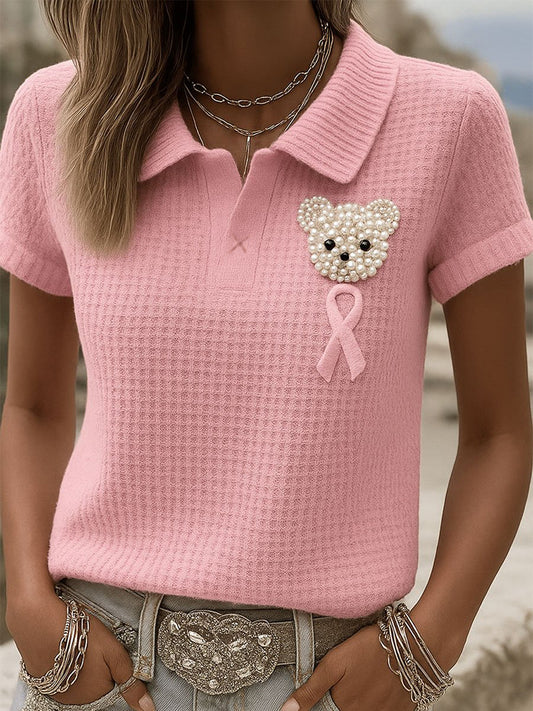 Chemise Breast Cancer Bear pour femme
