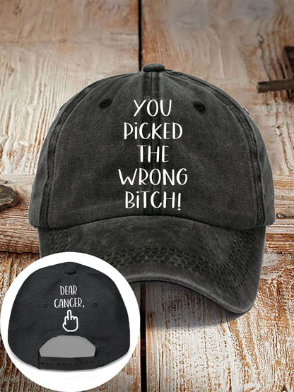 Cher cancer, vous avez choisi la mauvaise chienne chapeaux neutres