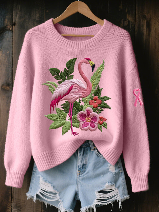 Haut Flamant Rose Femme Sensibilisation Au Cancer Du Sein